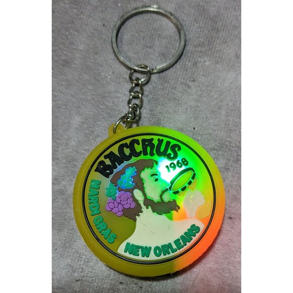 Bacchus Mardi Gras New Orleans Light Up Keychain - Picture 6 of 8